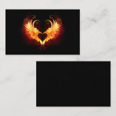 Carte De Visite Coeur de feu ange avec ailes (Devant / Derrière)