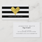 Carte De Visite Coeur de feuille d'or (Devant / Derrière)