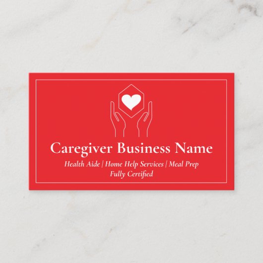 Carte De Visite Coeur de la carrière rouge (Devant)