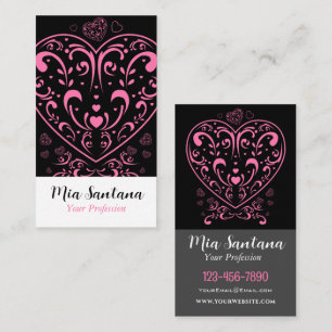 Carte De Visite Coeur de la Saint-Valentin ornemental