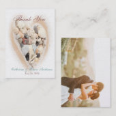Carte De Visite Coeur de Merci de photo de mariage de plage de (Devant / Derrière)