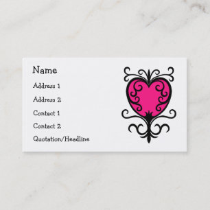 Carte De Visite Coeur de roses indien