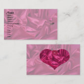 Carte De Visite Coeur de satin rose ! (Devant / Derrière)