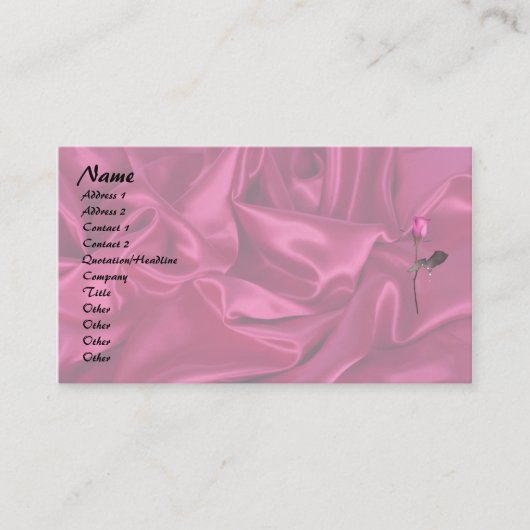 Carte De Visite Coeur de satin rose ! (Devant)