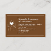 Carte De Visite Coeur de soins brun (Dos)