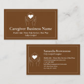 Carte De Visite Coeur de soins brun (Devant / Derrière)