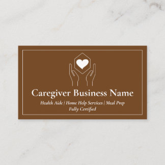 Carte De Visite Coeur de soins brun