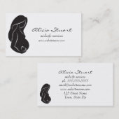 Carte De Visite Coeur de ventre de femme enceinte de silhouette (Devant / Derrière)