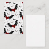 Carte De Visite Coeur d'Halloween avec ailes de chauve-souris noir (Devant / Derrière)
