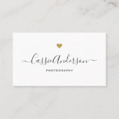 Carte De Visite Coeur doré moderne personnalisé (Devant)