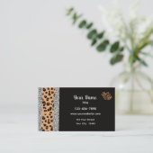 Carte De Visite Coeur Empreinte de léopard (Debout devant)