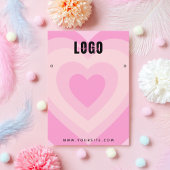 Carte De Visite Coeur en couche rose Boucles d'oreilles