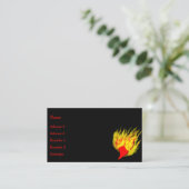 Carte De Visite Coeur en flammes (Debout devant)