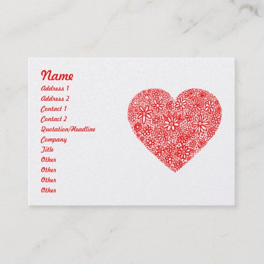 Carte De Visite Coeur encombré - Or (Devant)