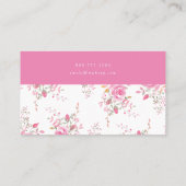Carte De Visite Coeur et fleurs roses (Dos)