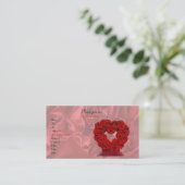 Carte De Visite Coeur et Rose (Debout devant)