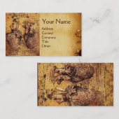 Carte De Visite Coeur Et Ses Bateaux De Sang Parchemin Antique (Devant / Derrière)