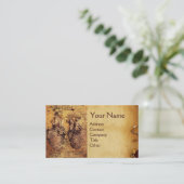 Carte De Visite Coeur Et Ses Bateaux De Sang Parchemin Antique (Debout devant)