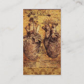 Carte De Visite Coeur Et Ses Bateaux De Sang Parchemin Antique (Dos)