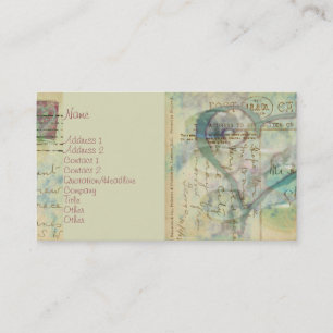 Carte De Visite Coeur-Fait face