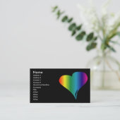 Carte De Visite Coeur gay pride (Debout devant)