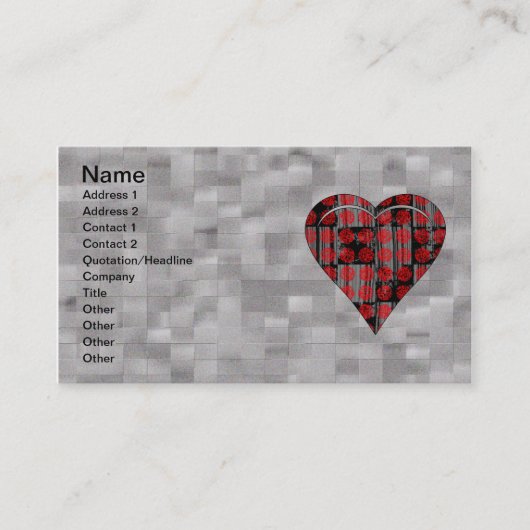 CARTE DE VISITE COEUR GRUNGE (Devant)
