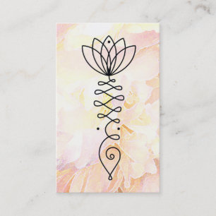 Carte De Visite *~* Coeur Lotus Peony Fleur Floral Reiki Yoga