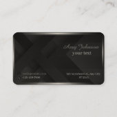 Carte De Visite Coeur noir mat enfoncé sur l'élégance de surface (Dos)