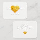Carte De Visite Coeur Or Cutesy (Devant / Derrière)