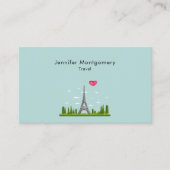Carte De Visite Coeur Paris avec la Tour Eiffel (Devant)