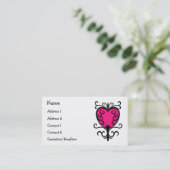 Carte De Visite Coeur rose chaud (Debout devant)