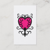 Carte De Visite Coeur rose chaud (Dos)