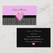 Carte De Visite Coeur rose Fille Avec Impression Giraffe Tendance (Devant / Derrière)