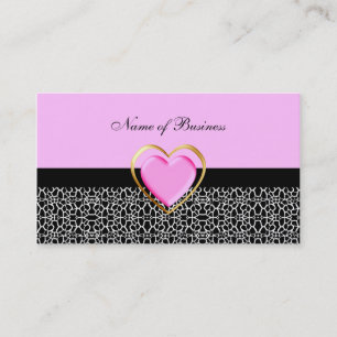Carte De Visite Coeur rose Fille Avec Impression Giraffe Tendance