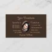Carte De Visite Coeur rouge beige Brown mou avec monogramme et pho (Dos)