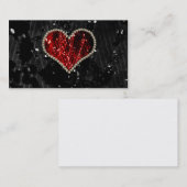 Carte De Visite Coeur rouge de perle (Devant / Derrière)