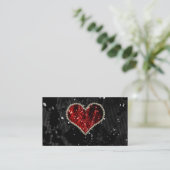 Carte De Visite Coeur rouge de perle (Debout devant)