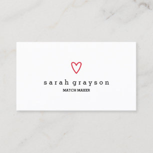 Carte De Visite Coeur rouge moderne minimal