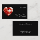 Carte De Visite Coeur rouge rouge (Devant / Derrière)