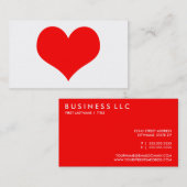 Carte De Visite coeur rouge simple (Devant / Derrière)