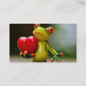 Carte De Visite Coeur rouge Valentine Grenouille verte (Dos)