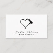Carte De Visite Coeur Sèche-cheveux Coiffeur Salon Outils Beauté (Devant)