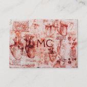 Carte De Visite Coeur, ses vaisseaux sanguins, Cardiologue Monogra (Dos)