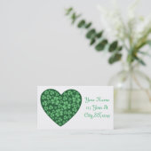 Carte De Visite Coeur Shamrock vert Saint Patrick's Day (Debout devant)