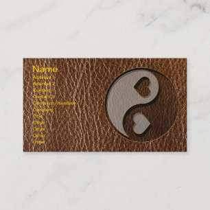 Carte De Visite Coeur simili cuir de Yin Yang