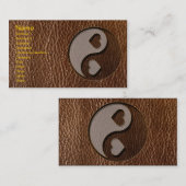 Carte De Visite Coeur simili cuir de Yin Yang (Devant / Derrière)
