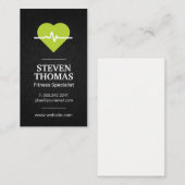 Carte De Visite Coeur vert (Devant / Derrière)