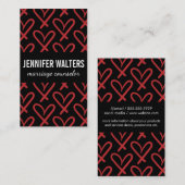 Carte De Visite Coeurs (Devant / Derrière)