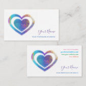 Carte De Visite Coeurs arc-en-ciel coaching en santé mentale sur b (Devant / Derrière)