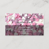 Carte De Visite Coeurs beaux élégants rectangles semi-transparents (Dos)